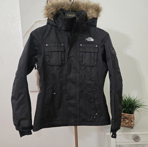 Women's The North Face Parka Jacket With Hood Color Grey Size Medium - Picture 6 of 11